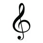 Wallity Treble Clef Escultura de pared Negra